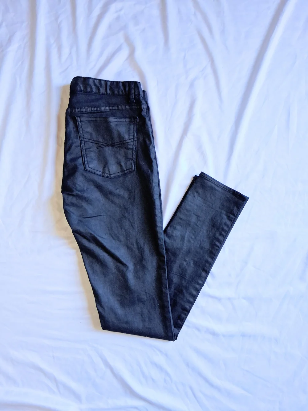 GAP Kids Skinny Jeans Black Size 16 Regular Coated Denim Edgy Chic